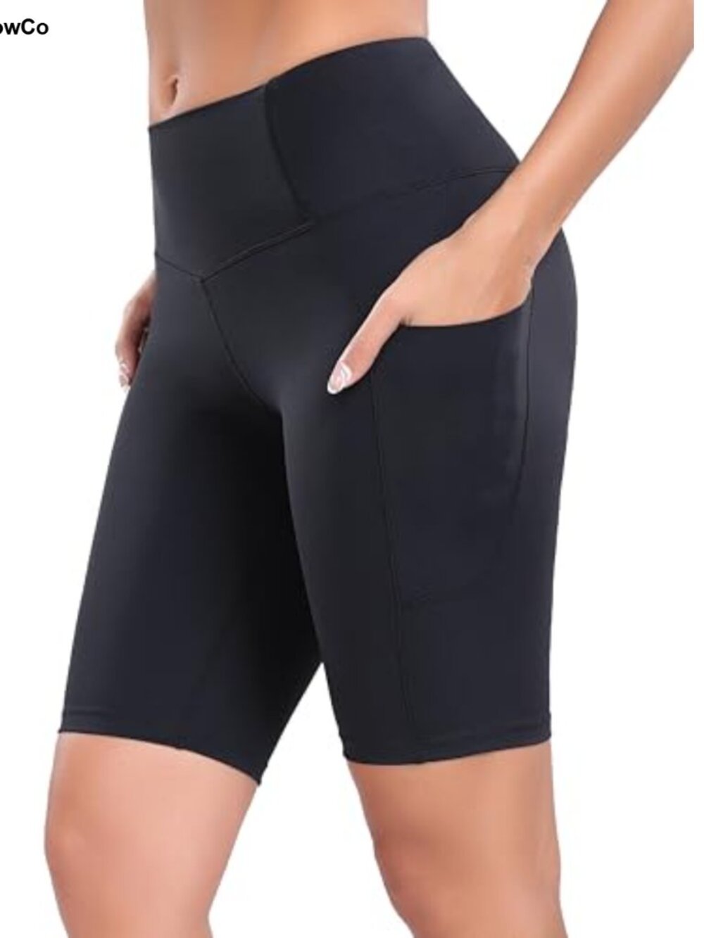 High-Waist Athletic Shorts with Pockets, 4-Way Stretch, Moisture-Wicking, Yoga